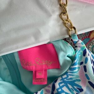 Lilly Pulitzer Aqua and Pink Patterned Dress